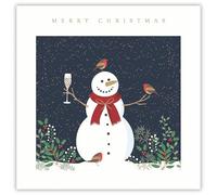 Tracks Publising Charity Christmas Cards Pack of 5 - Jolly Snowman and Robins - Foil Finish - Festive Christmas Cards Multipack - In Aid of Rainbow Trust
