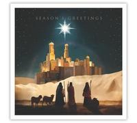 Tracks Publising Charity Christmas Cards Pack of 5 - Star Over Bethlehem - Foil Finish - Religious Christmas Cards Multipack - In Aid of Rainbow Trust