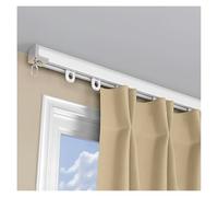 Tracks Single Curtain Rail Track Aluminum Ceiling Set, Seamless Sliding Curtain Rod, Room Divider Pole, For Straight Window, With Complete Accessories(White,100cm/3.28ft)