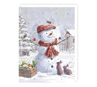 Tracks Traditional Smiling Snowman Advent Calendar - 24 Doors Christmas Countdown, White