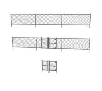 Trackside 3D 1:76 OO Gauge Railway Chain Link Security Fencing Panel Pack 120cm Total Length - Paintable, Customisable with Double Gates