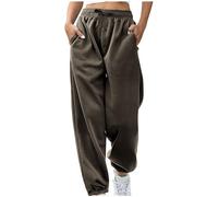 Tracksuit Bottoms Women Leopard Print Trousers Plain Baggy Fleece Lined Tapered Leg Jogger Size 14 Tapered Trousers for Women UK Ladies Gym Wear Petite Plus Size Clothing Taupe