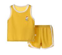 Tracksuit Children's Jogging Suit Sport Boys Children Quick Drying Vest Set Summer Silk Clothing Boys Girls Two Pieces Children's Wear Costume Set Boy Sportswear Tracksuit Summer, yellow, 4-5 Years