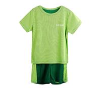 Tracksuit Children's Jogging Suit Sport Boys Toddler Boys Short Sleeve Fashion Patchwork Colour Breathable Mesh Cool Tops Shorts 2 Pieces Sports Costume Set Boy Sportswear Tracksuit Summer, Green, 5-6