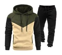 Tracksuit for men, casual, comfortable tracksuit for sports, leisure and travel, the jogging bottoms and training jacket are breathable, quick drying, complete outfits for men, Army Green, XXL