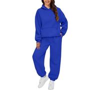 Tracksuit Full Set for Women Tracksuit Womens Full Set Outfit Solid Color Co Ord Sets Drawstring Long Sleeve Hoodies with Pockets and Elastic Waist Wide Joggers and Hoodie with a Zip Women