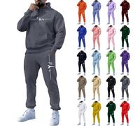 Tracksuit Mens Full Set 2 Piece, Sports Wear Sets For Men With Eiffel Towel Printed Sweatsuits 2 Piece Set Long Sleeve Hooded Sweatshirt And Sweatpants For Loungwear Athleisure Wear Gym Running