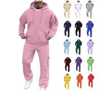 Tracksuit Mens Full Set Long Sleeve Hooded Sweatshirt And Sweatpants Athletic Full-Zip Tracksuits Sports Casual Sweat Suit Slim Fit Warm Up Two-Piece Set With Pockets Gym Jogging Bottoms