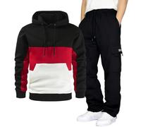 Tracksuit Mens Full Set Tracksuits Y2K Jogging Suit London Sweatsuit 2 Piece Autumn Light Tracksuits Sports Suits Jogger Sets Gym Track Suit Holiday Clothes (Black, M)