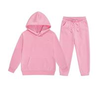 Tracksuit Set Kids Girls 2 Piece Oversized Outfit Comfy School Style Jogging Suit Joggers Sweatshirt and Sweatpants Y2K Letter Print Preppy Clothes Gym for Boys Pink