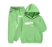 Tracksuit Set Kids Girls - Long Sleeve Pullover Sweatshirt and jogging Bottom Outfits Sets for Girls 2 Piece Fashion Y2K Boys Activewear Back to School Jumper Activewear (Green, 12-13 Years)