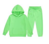 Tracksuit Set Kids Girls - Long Sleeve Pullover Sweatshirt and jogging Bottom Outfits Sets for Girls 2 Piece Fashion Y2K Boys Activewear Back to School Jumper Activewear (Green, 10-11 Years)