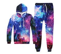 Tracksuit Set Men's Hoodies Joggers Pants 3D Space Galaxy Printed Long Sleeve Jumper Sportswear Sets Bottoms for Men Autumn Winter Two Piece Set Jogging Suit