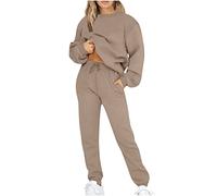 Tracksuit Sets for Women Two Piece Workout Activewear Set Long Sleeve Pullover and Drawstring Pants Sweatshirts Sets Lounge Wear Ladies Gym Yoga Joggers Sweatsuits Loose Activewear