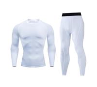 Tracksuit Tops Men Black Tracksuit Mens 2024 Gifts Men's Casual Fashion Solid Color Tight Fitness Running Base Compression Speed Drying Sports Set Slim Fit Joggers Men (White, XL)