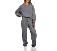 Tracksuit Women Full Set UK Sale 2 Piece Outfit Jogging Workout Gym Sets Plain Long Sleeve Sweatshirt and Sweatpants Jogging Bottoms Casual Loose Lounge Wear Set Sweat Suit Autumn Winter Tracksuits