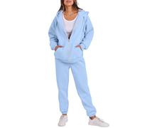 Tracksuit Womens Full Set 2 Piece Outfits Full Zip Long Sleeve Hoodies Jackets eith Pockets and Cuff Sweatpants Contrast Color Fall Winter Co Ord Sets Plus Size Sports Home Lounge Wear