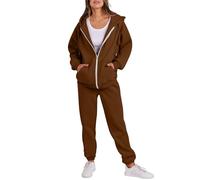 Tracksuit Womens Full Set 2 Piece Outfits Full Zip Long Sleeve Hoodies Jackets with Pockets and Cuff Sweatpants Contrast Color Fall Winter Co Ord Sets Plus Size Sports Home Lounge Wear