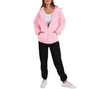 Tracksuit Womens Full Set 2 Piece Outfits Full Zip Long Sleeve Hoodies Jackets with Pockets and Cuff Sweatpants Contrast Color Fall Winter Co Ord Sets Plus Size Sports Home Lounge Wear