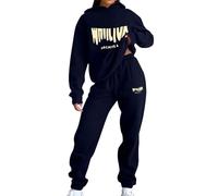 Tracksuit Womens Full Set 2 Piece Oversized Outfit Long Sleeve Pullover Hoodie and Loose Sweatpants Jogging Pants Activewear Sportwear Running Walking Hiking Track Suit