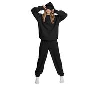 Tracksuit Womens Full Set Comfort Travel Hoodie with Eye Mask Built in and Sweatpants Set Airplane Mode Travel Hoodie Wearable Blanket & Jogging Bottoms for Womens Two Piece Outfits