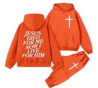 Tracksuit Womens Full Set Jesus Is The Way Truth Life Hoodie Two Piece Outfit Long Sleeve Oversized Sweatshirts Jogging Pants Lounge Outfits Casual Co Ord Sets Streetwear Tracksuits Comfort Activewear