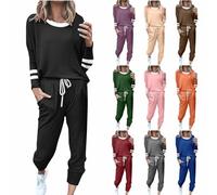 Tracksuit Womens Full Set Ladies Comfort Long Sleeve Pullover Tops Sweatpants Sets Color-blocked stripes Four Seasons ladies louneg wear outfits top jumpers trendy set workout warm women's tracksuit