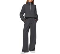 Tracksuit Womens Full Set Lounge Wear Sets Two Piece Ladies Fleece Tracksuits Comfort Long Sleeve Activewear Zip Coat Tops Trousers Sets Fashion Casual Thermal Autumn Winter