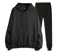 tracksuit womens full set plus size, Women's Lounge Wear Sets Tracksuit Full Set Zip up Hoodie & Joggers 2 Piece Outfits for Travel Ladies Co Ords Sets Track Suits Gym UK Black L