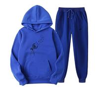 Tracksuit Womens Full Set Sale,Dandelion Hoodie for Women UK 2 Piece Outfits Graphic Printed Long Sleeve Pullover Sweatshirt + Jogging Bottoms Casual Loose Sweat Suit Yoga Gym Tracksuits Sets