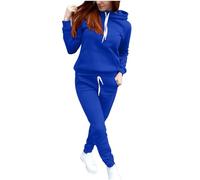 Tracksuit Womens Full Set UK Sale,Ladies Sweatsuits Two Piece Outfits Long Sleeve Pullover and Hooded Neck Loose Hoodie Sweatshirt Sweatpant Y2k Jogger Suit Gym Set Sports Psg Tracksuits