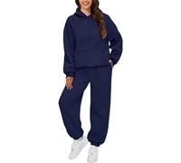 Tracksuit Womens Full Set Zip up Sweatshirt Tracksuit Womens Full Set Outfit Solid Color Co Ord Sets Drawstring Long Sleeve Hoodies with Pockets and Elastic Waist Wide Joggers and Hoodie with a Zip