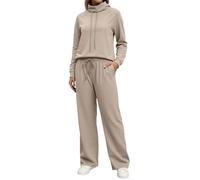 Tracksuit Womens Ladies 2 Piece Track Suit Set Long Sleeve Winter Jogging Sets Velour Round Neck Tops Cowl for Leisure Gym Workout