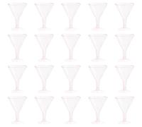 TRACOMPAN 20-Pack Plastic Martini Glasses, 180ml Cocktail Glasses Reusable Unbreakable Party Cups for Mocktail Champagne Gin Wine Ice Cream Desserts Parties Wedding Birthdays Pink goblets Tableware