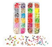 TRACOMPAN Epoxy Resin Accessories Kit 2 Boxes Polymer Fruit Flower 3D Nail Charms for DIY Crafts, Resin Slime Making, Nail Art Decoration, Durable Charms for Jewelry, Phone Cases, Slime Charm