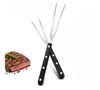 TRACOMPAN Stainless Steel Carving Fork for Meat, 2Pcs 2-Prong Grill Serving Fork with Heat-Resistant Handle - Dishwasher Safe for Roasts, Turkey, BBQ