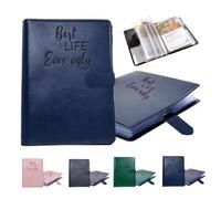 Tract Holder Folder Ministry Mini Field Service Organizer Leather Tract Holder, Magazine Holders, Jehovahs Witnesses Gifts Pioneer Gift Supplies (Blue)
