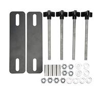 Traction Board Mounting Kit Universal Adjustable Brackets Pins Set Secure Recovery Tracks for Off Road Vehicles Roof Rack Truck Bed Steel Construction 4 Mounting Pins 2 Bracket (Black)