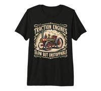 Traction Engine Slow But Unstoppable Steam Rally Premium T-Shirt