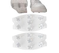 Traction with Anti-Freeze Studs - Clear Seven Point Grip, Elastic Mud Nails, Boot Overlay Protective Tips, Anti-Slip Tread Holder | Heavy Duty