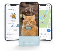 Tractive GPS Cat Tracker (6.5 lbs+), Real-time Pet Location Tracker, Health & Wellness Alerts, Battery Life Up to 7 Days, Breakaway Cat Collar Included (Mint)