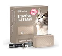 Tractive Mini GPS Cat Tracker | Market Leader | Real-Time Location Tracking | Location History | Health Alerts | Activity Monitoring | Collar included | Works With Subscription (Brown)