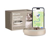 Tractive Smart Cat Tracker Mini | 2026 Edition | #1 Cat GPS | Real-Time Location Tracking | Health Alerts & Vitals Monitoring | Safety Breakaway Collar | Collar-Integrated Design (Brown)