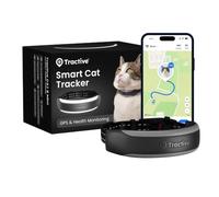 Tractive Smart Cat Tracker Mini | 2026 Edition | #1 Cat GPS | Real-Time Location Tracking | Health Alerts & Vitals Monitoring | Safety Breakaway Collar | Collar-Integrated Design (Black)