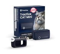 Tractive Smart Cat Tracker Mini - Bundle with Rubber Mount | #1 Cat GPS | Real-Time Location Tracking | Territory & Location History | Safety Collar included (Dark Blue)