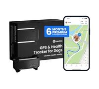 Tractive Smart Dog GPS Tracker with 6 Months Subscription | Live Pet Tracker with Virtual Fence | Heart and Respiratory Rate Monitoring | Bar Monitoring | Dog Collar Bracket (Black)