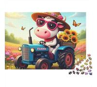 Tractor 1000 Piece Puzzles Colorful Tractor & Flowers Home Decoration Educational Game for Men And Women Challenging Jigsaw Jigsaw Puzzles for Adults 52x38cm/1000pcs