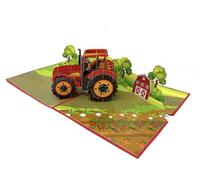 Tractor 3D Pop Up Greeting card, 3D Tractor card for him, Card for Farmer, Retirement Card, laser cut- hand assembled, paper art, Make someone smile