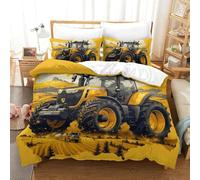 Tractor 3D Printed Duvet Cover Set Art Quilt Cover with 2 Pillow Cases Comforter Cover Included Machine Washable with Zipper Closure 3 Pcs for Boys Girls Kids Youth Teens Super King（260x220cm）