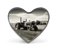 Tractor Agriculture Tranquil Button Badge Fashion Love Heart Brooch Personalized Exquisite Metal Lapel Pin Button Decoration Heart Lapel Brooch Pin for Clothing Backpack Hat Jackets